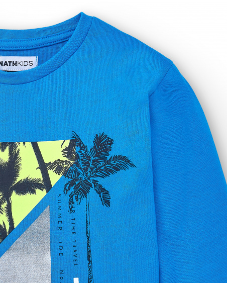 T-shirt long tricoté bleu garçon Collection Tenerife Surf T-shirt long tricoté bleu garçon Collection Tenerife Surf