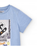 T-shirt maille bébé garçon bleu clair Collection Skating World T-shirt maille bébé garçon bleu clair Collection Skating World