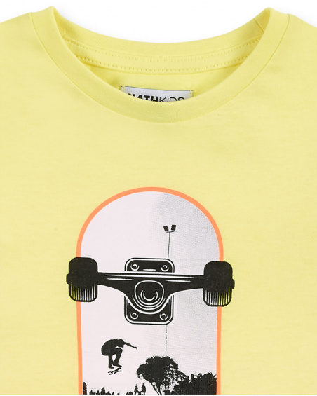 T-shirt garçon en maille jaune Collection Skating World