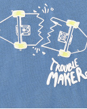 T-shirt garçon bleu en maille Collection Skating World