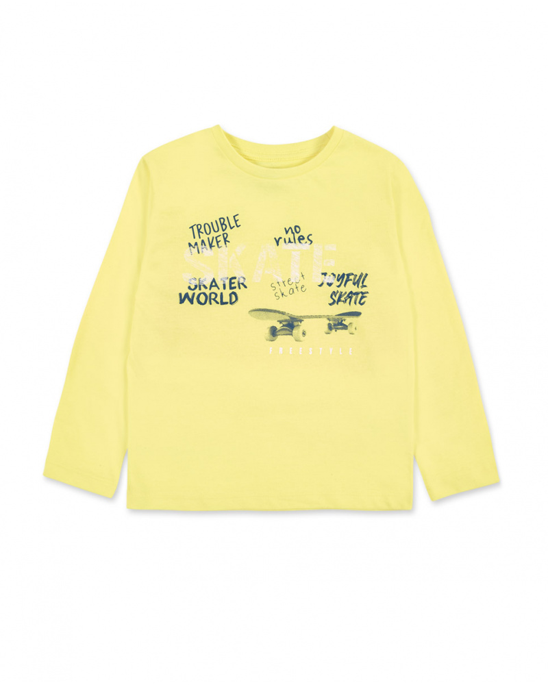T-shirt long en maille jaune garçon Collection Skating World