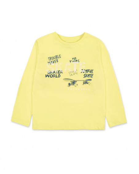 T-shirt long en maille jaune garçon Collection Skating World