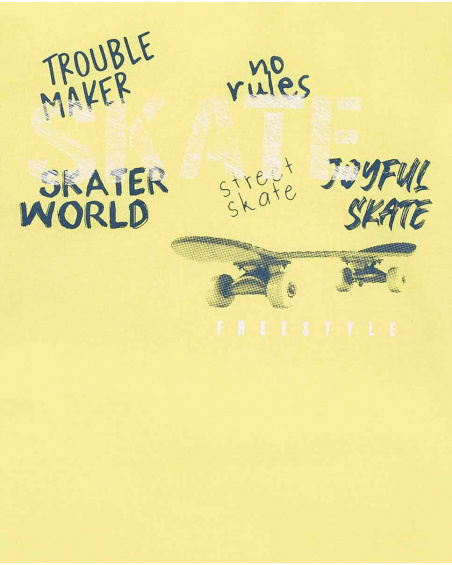 T-shirt long en maille jaune garçon Collection Skating World