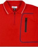 Polo garçon en maille rouge Collection Kayak Club