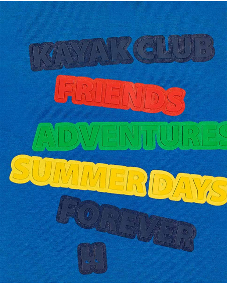 T-shirt garçon bleu en maille Collection Kayak Club