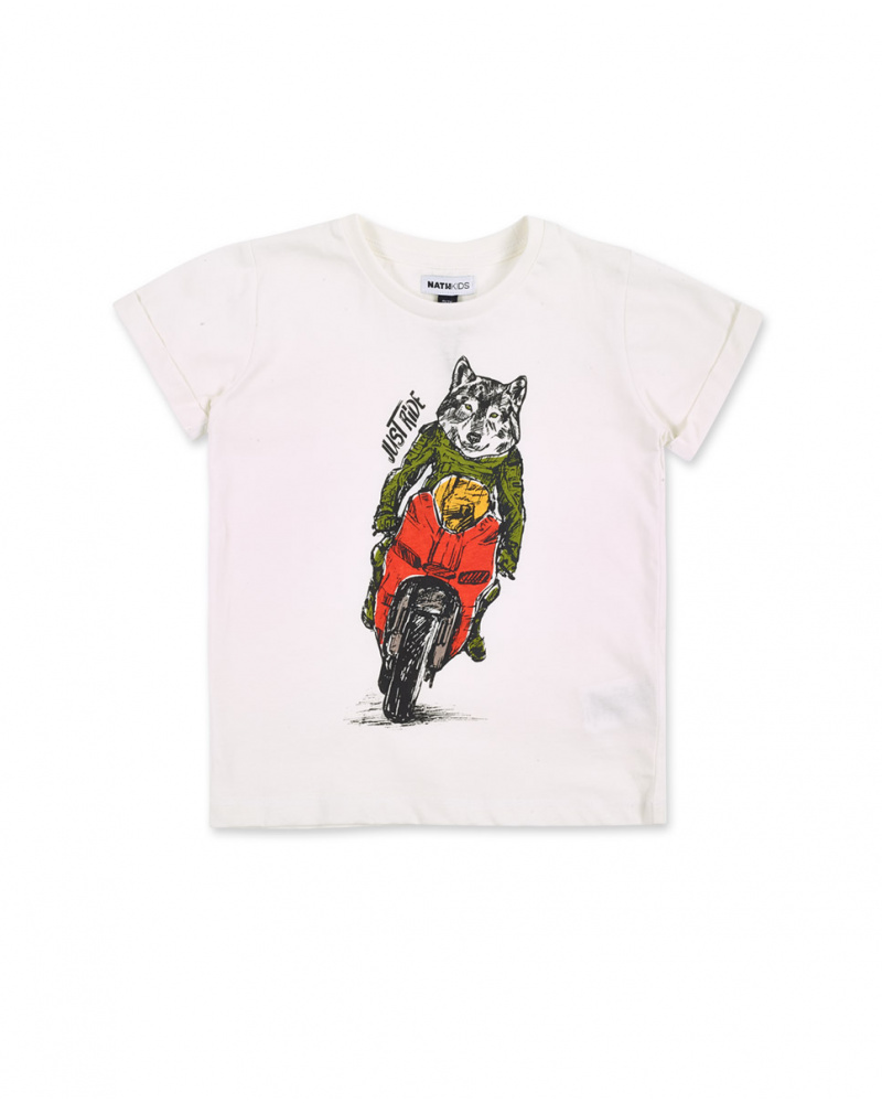 T-shirt garçon en maille blanc Collection My Plan To Escape