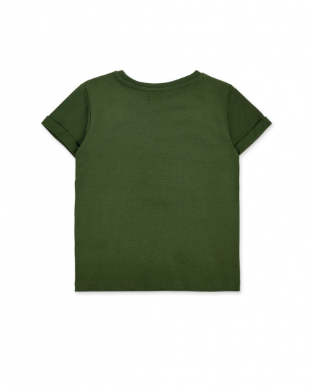 T-shirt garçon kaki en maille Collection My Plan To Escape