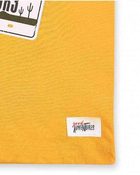 T-shirt garçon en maille jaune Collection My Plan To Escape