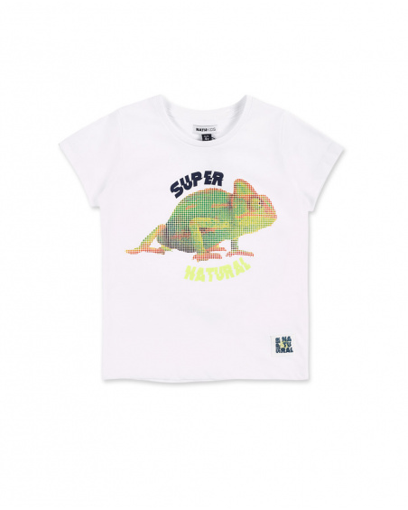 T-shirt garçon en maille blanc caméléon Collection Supernatural