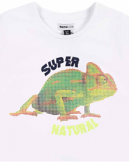 T-shirt garçon en maille blanc caméléon Collection Supernatural