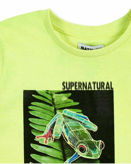 T-shirt garçon en maille jaune Collection Supernatural