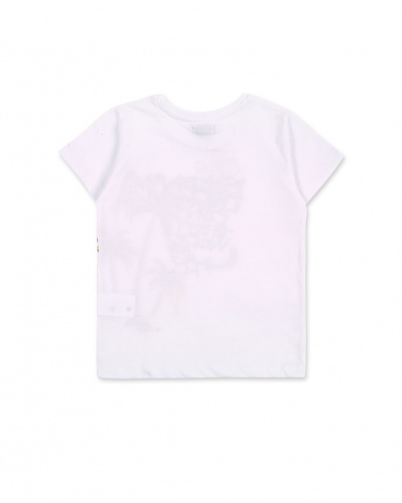 T-shirt garçon en maille blanc Collection Urban Attitude
