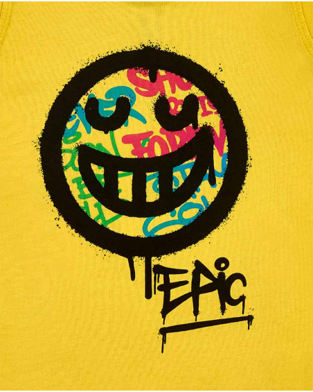 Débardeur garçon en maille jaune Collection Urban Attitude