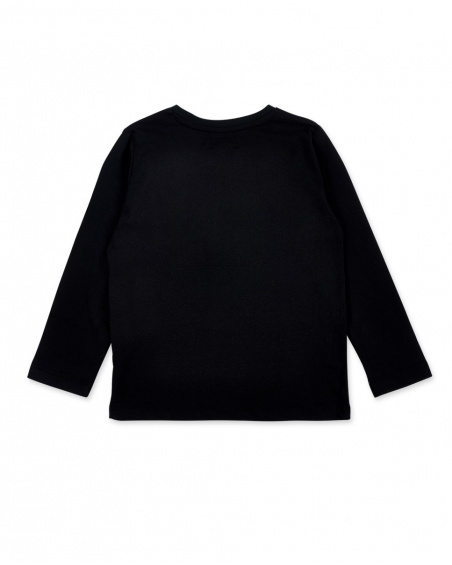 T-shirt garçon en maille noir Collection Urban Attitude