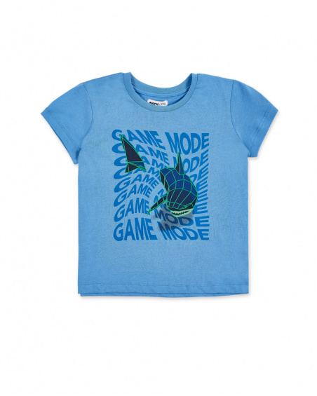 T-shirt garçon bleu en maille Collection Game Mode