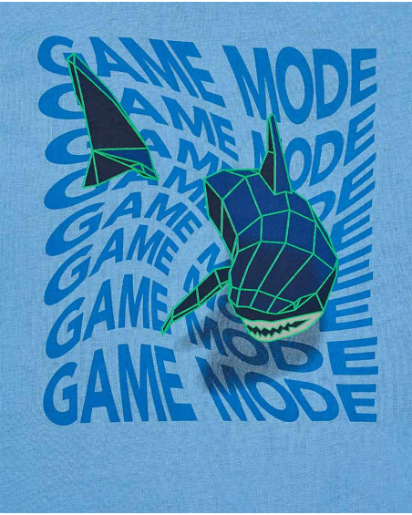 T-shirt garçon bleu en maille Collection Game Mode