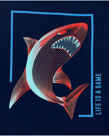 T-shirt garçon en maille marine Collection Game Mode