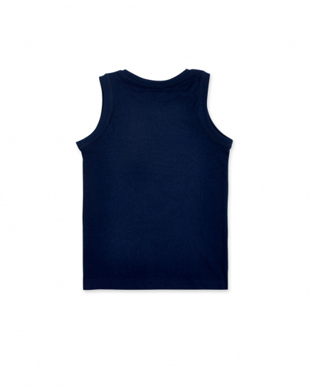 Débardeur garçon en maille marine Collection Game Mode