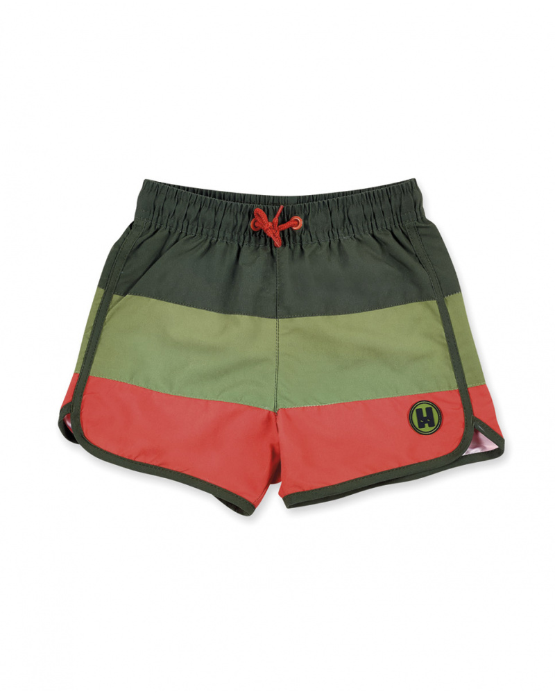 Maillot de bain bermuda garçon orange kaki Collection My Plan