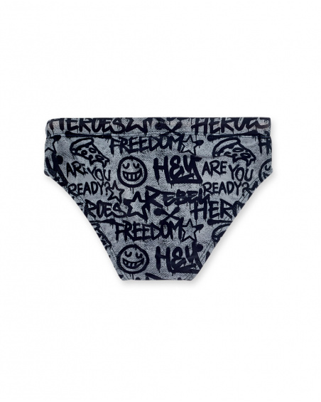 Maillot de bain slip garçon gris Collection Urban Attitude