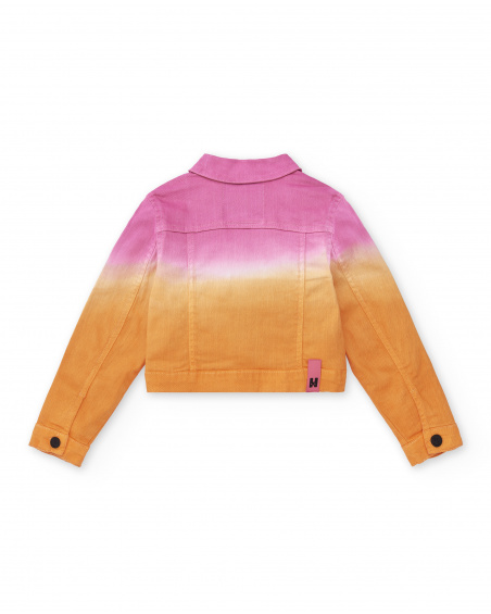 Veste en jean rose orange pour fille Collection Sunday Brunch