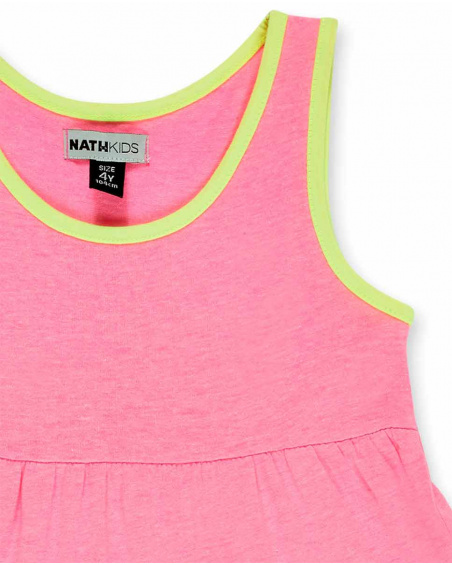 Robe fille en maille rose vert Collection Neon Jungle