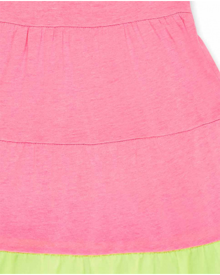 Robe fille en maille rose vert Collection Neon Jungle