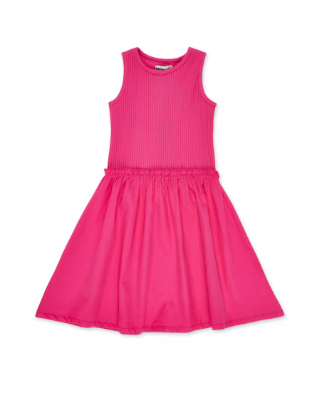 Robe fille fuchsia en maille Collection Sunday Brunch Robe fille fuchsia en maille Collection Sunday Brunch