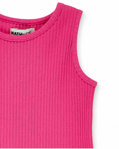Robe fille fuchsia en maille Collection Sunday Brunch Robe fille fuchsia en maille Collection Sunday Brunch