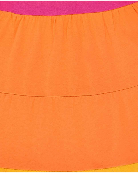 Robe fille en maille fuchsia orange Collection Sunday Brunch Robe fille en maille fuchsia orange Collection Sunday Brunch