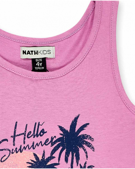 Robe fille en maille rose Collection California Chill