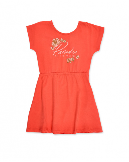 Robe fille en maille orange Collection Island Life