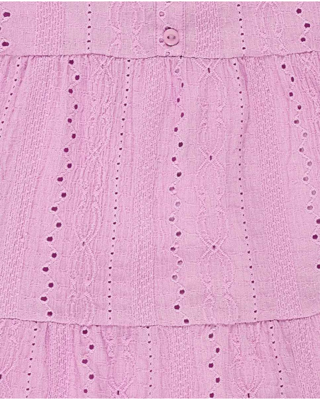 Robe fille en maille rose Collection Carnet De Voyage