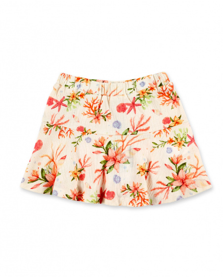Jupe en maille beige fille Collection Island Life