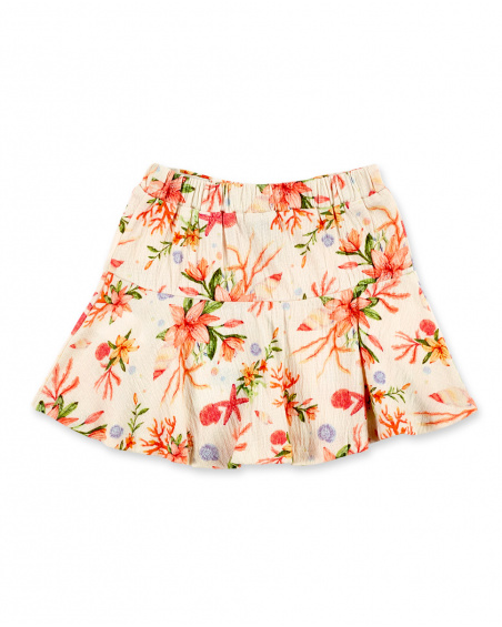 Jupe en maille beige fille Collection Island Life