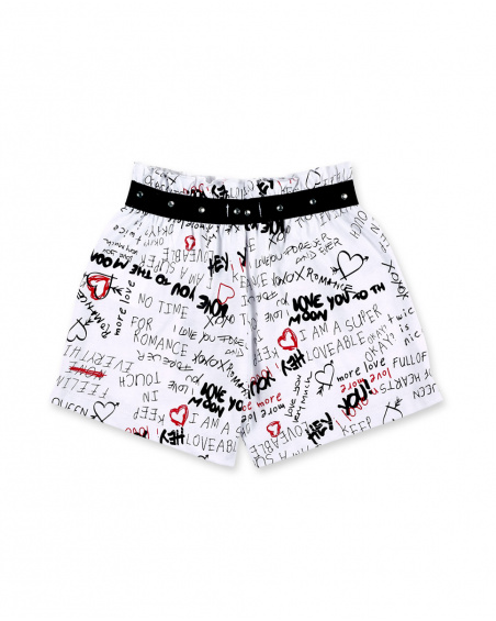 Short fille en maille blanc Collection Ultimate City Chic