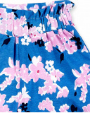 Short fille bleu en maille fleurie Collection Carnet De Voyage