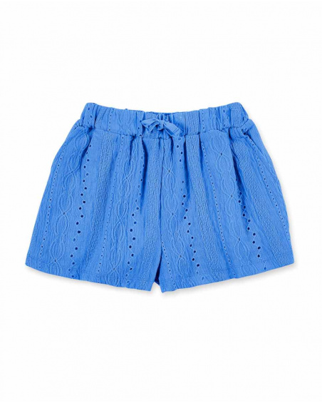 Short fille bleu en maille Collection Carnet De Voyage