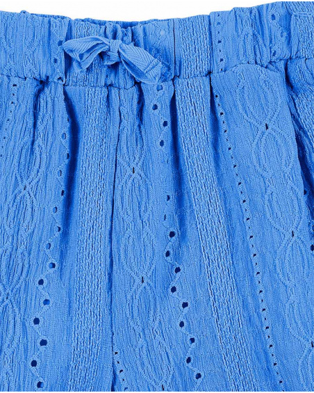 Short fille bleu en maille Collection Carnet De Voyage