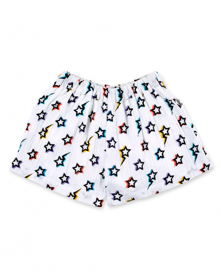 Short fille en maille blanc Collection Summer Vibes