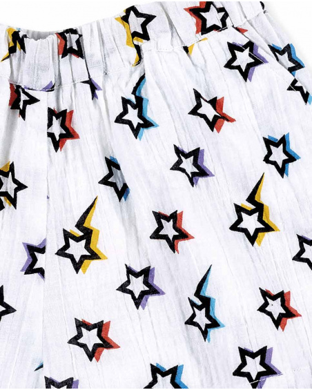 Short fille en maille blanc Collection Summer Vibes