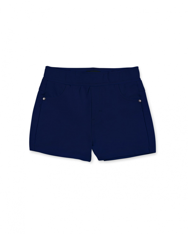 Short droit fille en maille marine Collection Basics Girl
