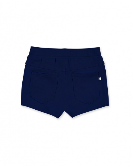 Short droit fille en maille marine Collection Basics Girl Short droit fille en maille marine Collection Basics Girl