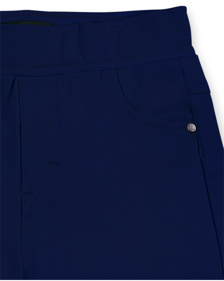 Short droit fille en maille marine Collection Basics Girl Short droit fille en maille marine Collection Basics Girl