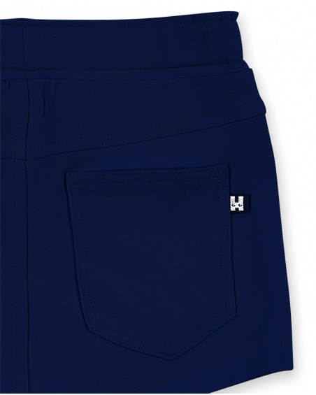 Short droit fille en maille marine Collection Basics Girl Short droit fille en maille marine Collection Basics Girl
