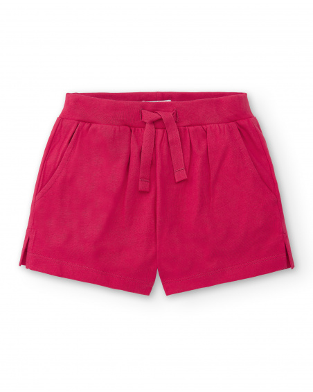 Short fille en maille rouge Collection Basics Girl Short fille en maille rouge Collection Basics Girl