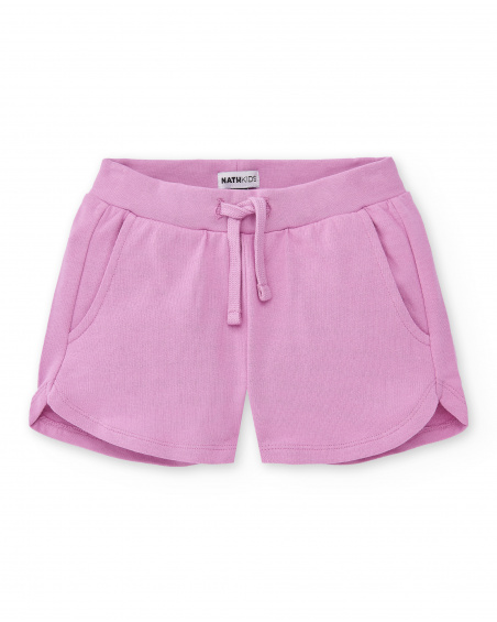 Short en maille rose fille Collection Basics Girl