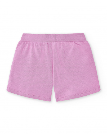 Short en maille rose fille Collection Basics Girl