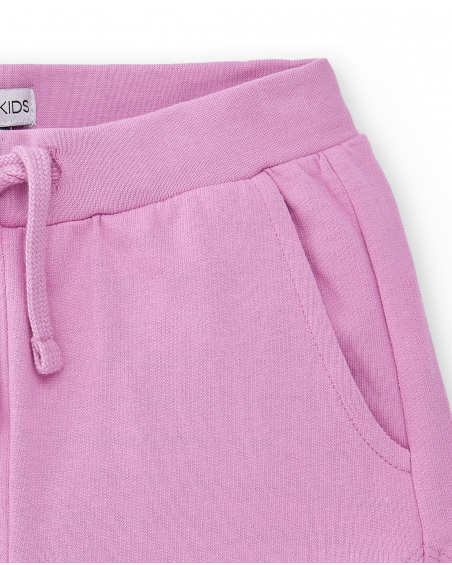 Short en maille rose fille Collection Basics Girl