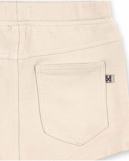 Short droit fille en maille beige Collection Basics Girl Short droit fille en maille beige Collection Basics Girl